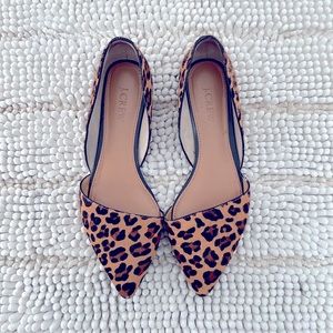 JCREW calf hair leopard print d’orsay flats 7.5